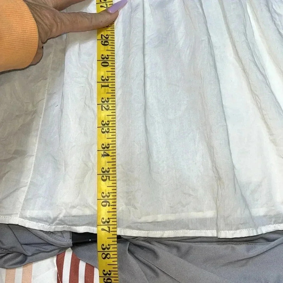 J Crew White Sleeveless Tiered Cotton Shift Dress Cottagecore Cosplay Fairycore - Picture 8 of 9